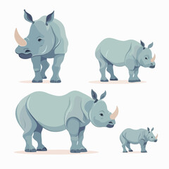 Fototapeta premium Intricate rhino illustrations, a great addition to wildlife conservation campaigns.