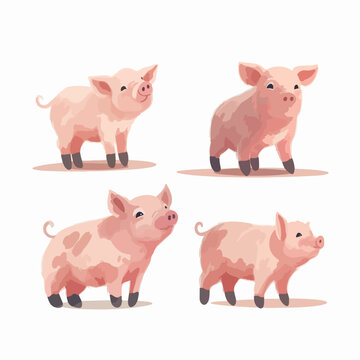 Quirky pig illustrations showcasing their lovable and mischievous behavior.