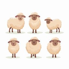 Versatile sheep illustrations that can be used for a variety of applications.