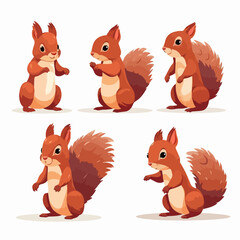 Intriguing squirrel illustrations in vector format, suitable for prints. - obrazy, fototapety, plakaty