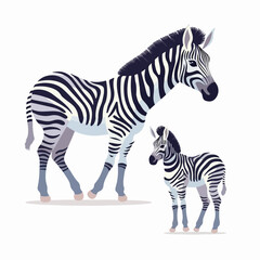 Fototapeta na wymiar Elegant zebra illustrations showcasing a range of graceful positions.