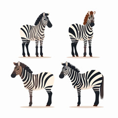 Intriguing zebra illustrations in vector format, suitable for prints.