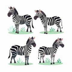 Versatile zebra illustrations that can be used for a variety of applications.