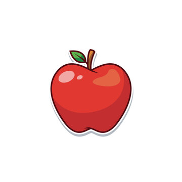 red apple fruit, red apple vector logo design.