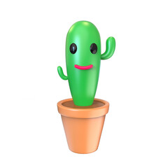 Cactus 3d render illustration mexican festival festa junina
