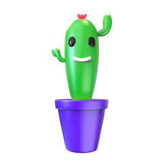 Cactus 3d render illustration mexican festival festa junina