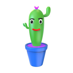 Cactus 3d render illustration mexican festival festa junina