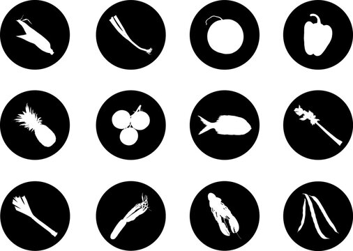 Vegetables fruit. Vector. Set of 12 vector for web. Similar images can be found in my gallery.