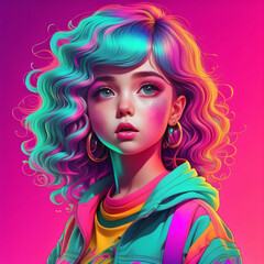 Artistic portrait of a woman with hair