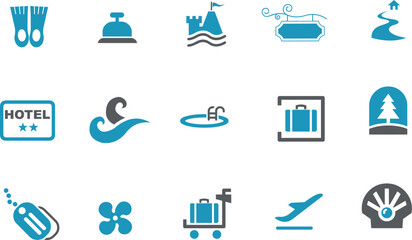 Vector icons pack - Blue Series, sea collection