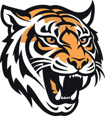 Bold Tiger Head Logo Mascot Vector Illustration Design for Brand Identity