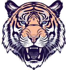 The fury of the tiger: vector illustration of a tiger's head