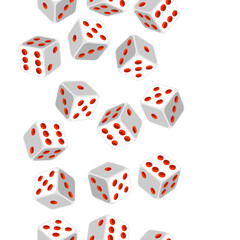 Pattern with playing dice. Game craps image. Casino and betting illustration.