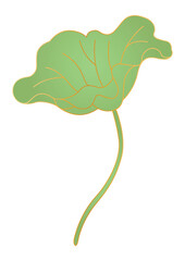 Lotus leaf in oriental style. Chinese and japanese traditional illustration. - obrazy, fototapety, plakaty