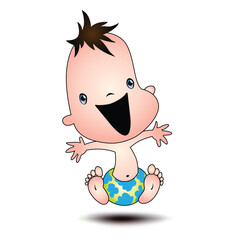 happy little baby - easy to edit vector EPS file