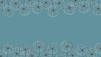 doodle dandelion frame border and copy space.