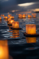 Hawaii's Magic Island annually holds a Lantern Floating event in honor of Memorial Day