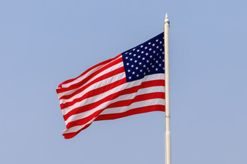 USA flag waving in the wind