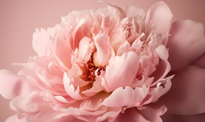  a large pink flower is shown in this image with a soft pink background.  generative ai