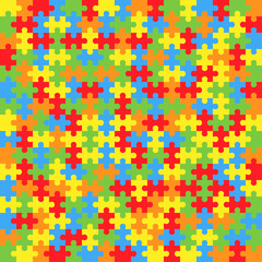 256 colorful jigsaw puzzle pieces background vector.