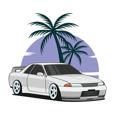 drift car vector art illustration racing car design