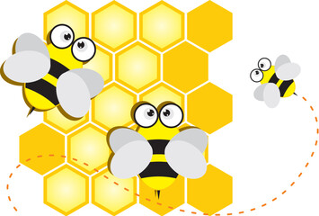 Vector clip-art illustration of a bee
