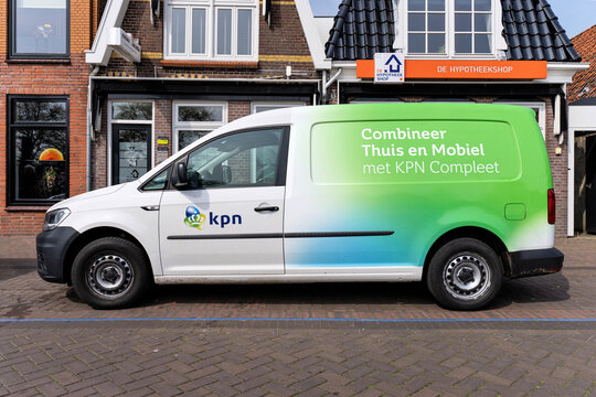 LEMMER, NETHERLANDS - MAY 8, 2023: KPN Volkswagen Caddy. KPN is a Dutch landline and mobile telecommunications company.