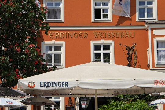 An Erdinger Weissbr&auml;u pub in Erding, Bavaria - Germany May 29, 2023