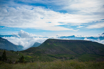 mountains in the clouds