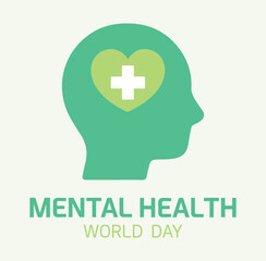 Obraz premium World Mental Health Day. Medicine, psychology, psychiatry. Well being, wellness, emotions, feelings, mind. Heart, care