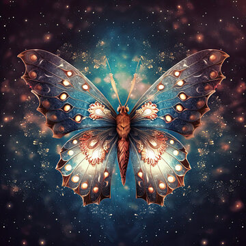 Stars butterfly in the universe. Ai generated