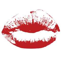 red kiss lips Vector illustration