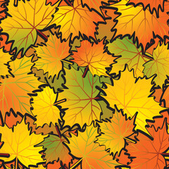 Fototapeta na wymiar Maple leaf abstract background. Seamless. Vector illustration.