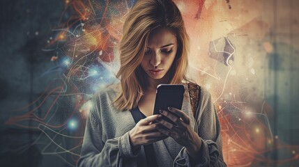 Woman hands viewing social media content on mobile phone