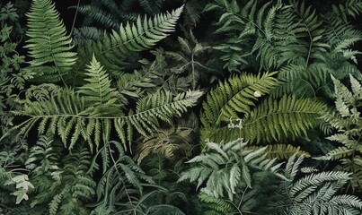  a bunch of green plants that are on a wall together.  generative ai
