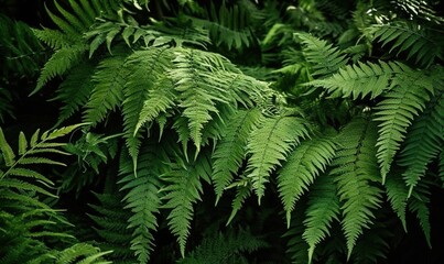  a close up of a bunch of green plants with leaves.  generative ai