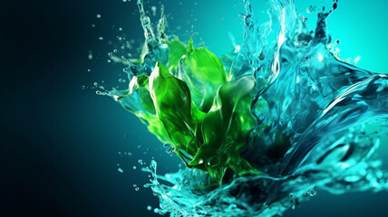 Fototapeta na wymiar green water splash