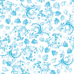 Seamless vector floral background. For easy making seamless pattern just drag all group into swatches bar, and use it for filling any contours.