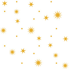 Seamless pattern with yellow stars on white background