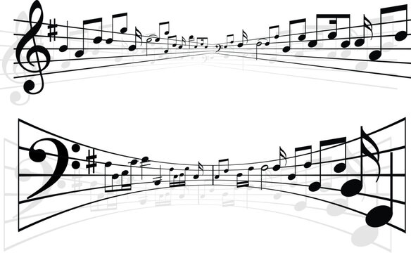 Abstract styled music notes designs