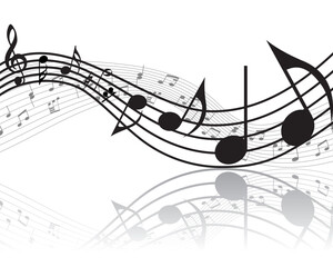 Vector musical notes staff background for design use