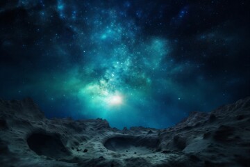 moonscape with a view of the universe created with Generative AI technology