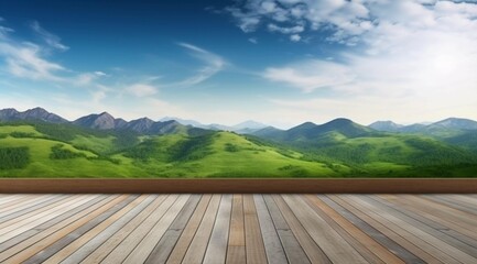 Scenery background for display products, items, content, information, landscape marketing advertising poster, AI generated