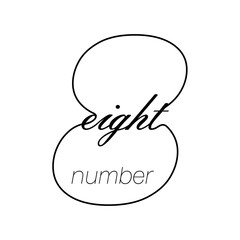 Black and white diagonal logo template number eight, vector illustrations, isolated on white background. Diagonal number eight logo graphic