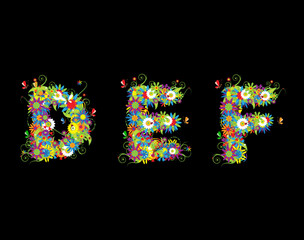 Alfabet, floral design. See also letters in my gallery © Designpics