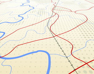 Editable vector illustration of an angled generic roadmap without names