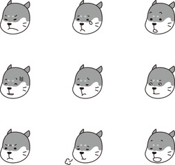 眉間に斑がある柴犬　顔バリエーション1c　b