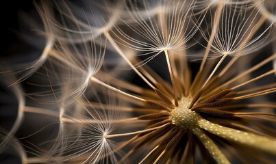  a close up of a dandelion with lots of seeds.  generative ai