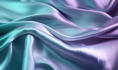 Obraz premium a blue and purple silk fabric with a wavy pattern on it's surface, as if it were a silk fabric or a satin fabric. generative ai