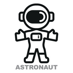 The astronaut vector icon. Perfect for web design, mobile apps, logos, and symbols. Its pixel-perfect vector graphics make it a captivating asset.